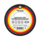 Изолента ПВХ KRANZ профессиональная, 0.18х19 мм, 20 м, белая 10шт