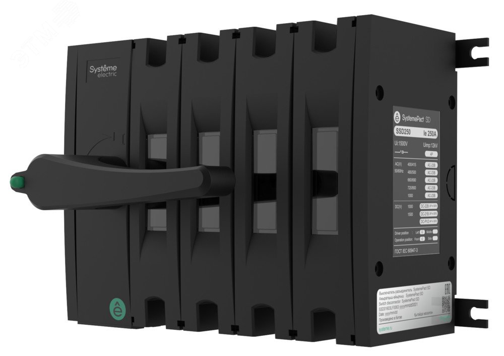 ВЫКЛЮЧАТЕЛЬ-РАЗЪЕДИНИТЕЛЬ SP SD160 4P 160A РУК.СЛЕВА