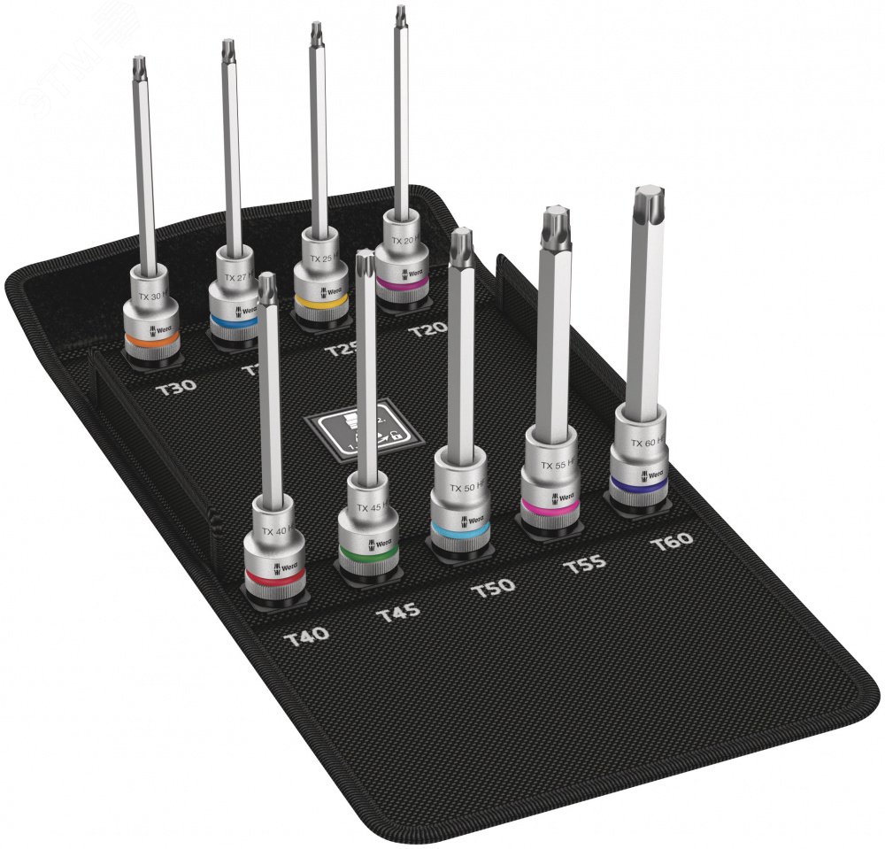 Набор головок торцевых со вставкой длинных 8767 C TORX HF 3 Zyklop с функцией фиксации крепежа DR 1/2 9 предметов комплектация: 9x 8767 C HF TORX Головка торцевая со вставкой Zyklop с приводом 1/2 с функцией фиксации крепежа: TX 20x140.0 TX 25x140.0 TX 27