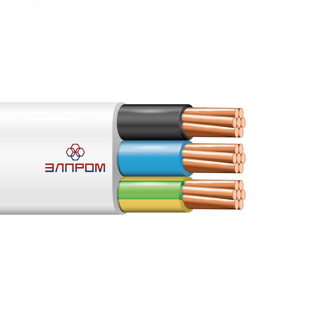 Провод силовой ПуГВВ 3х4 белый(100м) ТРТС