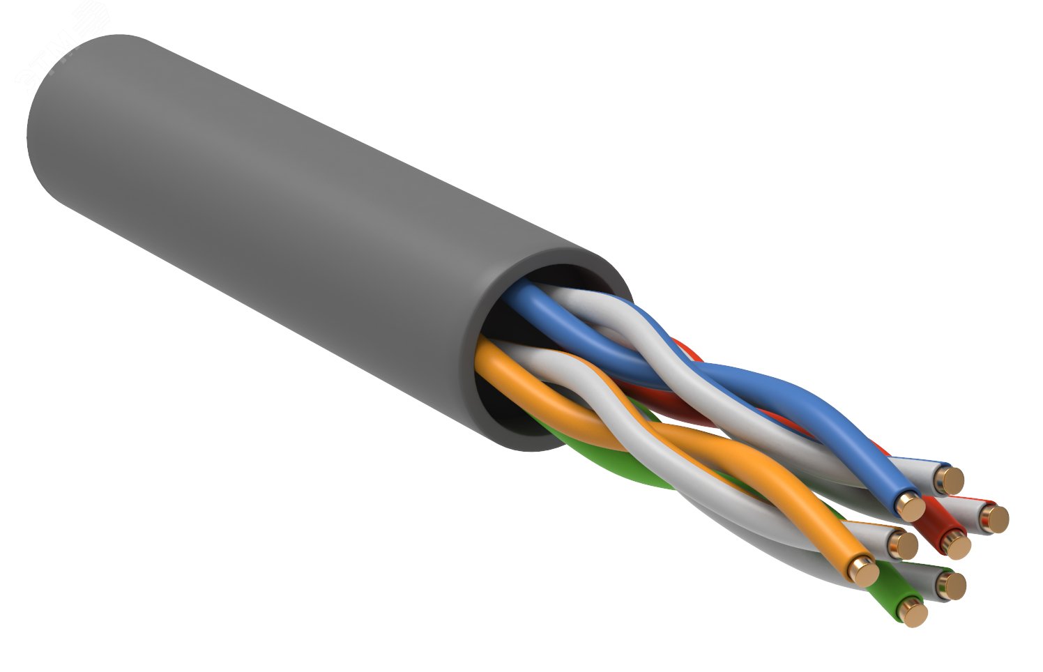 Витая пара U/UTP кат.5E 4х2х24AWG solid LSZH нг(А)-HF. 305 м. серый