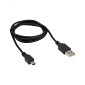 Кабель USB-mini USB, PVC, black, 1m, 18-4402,