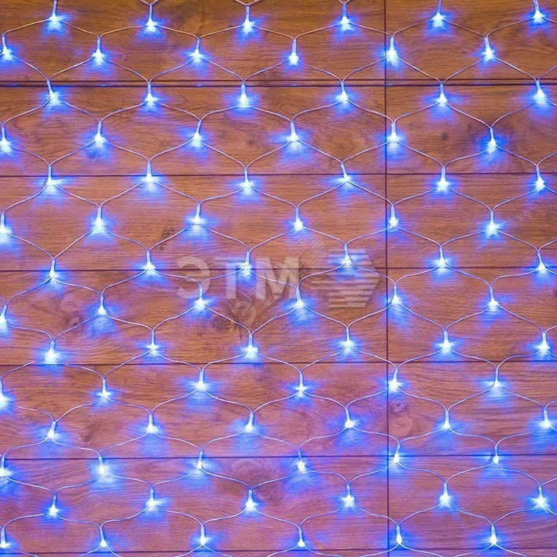 Гирлянда Сеть 1,8х1,5м, прозрачный ПВХ, 180 LED, Синий