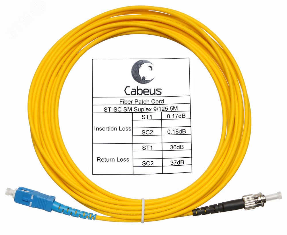 Шнур оптический simplex 5м SC-ST 9/125 sm LSZH