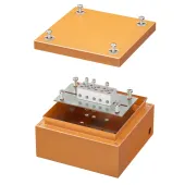 Коробка стальная FS с гладкими стенками и клеммниками  IP66 150х150х80мм 5р  450V 20A 10мм.кв