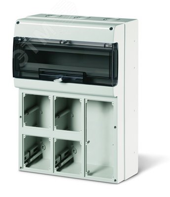 Корпус на 24 модуля 4 поста с основанием 136х125мм и 1 пост с основанием 100х110мм