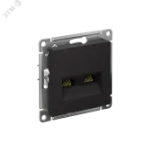 ATLASDESIGN РОЗЕТКА двойная компьютерная RJ45+RJ45, кат.6А, механизм, КАРБОН