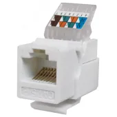 Keystone Jack 8P8C (RJ-45), UTP, Cat.5e. заделка без инструмента, белый