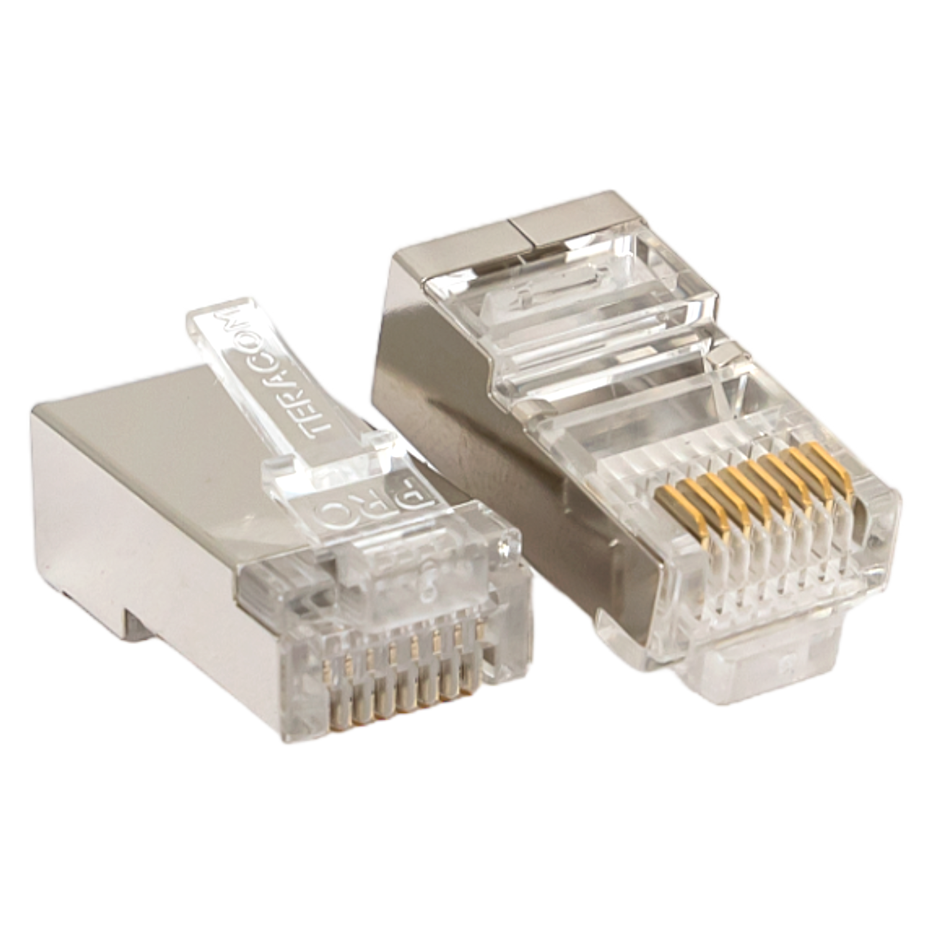 Коннектор RJ-45 TERACOM PRO экранированный 8P8C 30мкд Cat.5E универсальный (1 упак. - 20шт.)