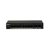 Коммутатор неуправляемый, PoE, 8 портов 100 Мб/с RJ45, 2x1000 Мб/с, 96 Вт