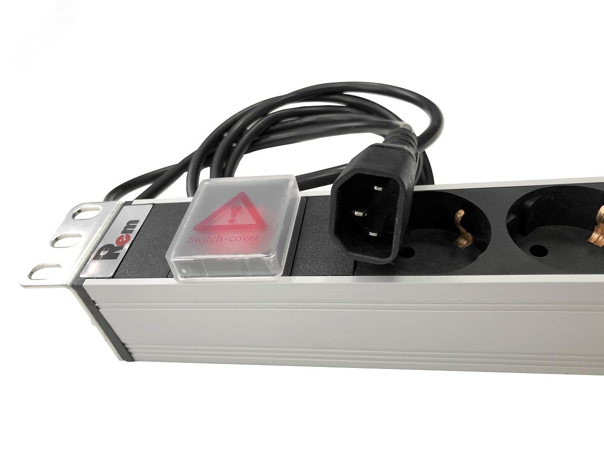 Блок розеток Rem-10 с выкл. 8 Sсhuko 10A алюм. 19 шнур 1.8м IEC 60320 C14