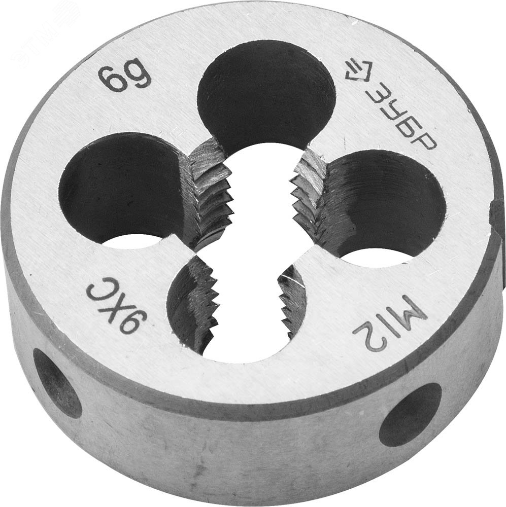 Плашка М12x1.75мм, сталь 9ХС, круглая ручная