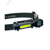 Фонарь налобный аккум/3Вт+3ВтCOB/кол. линза/Li-ion18650 1200mAh/USBtC/магнит/зажим
