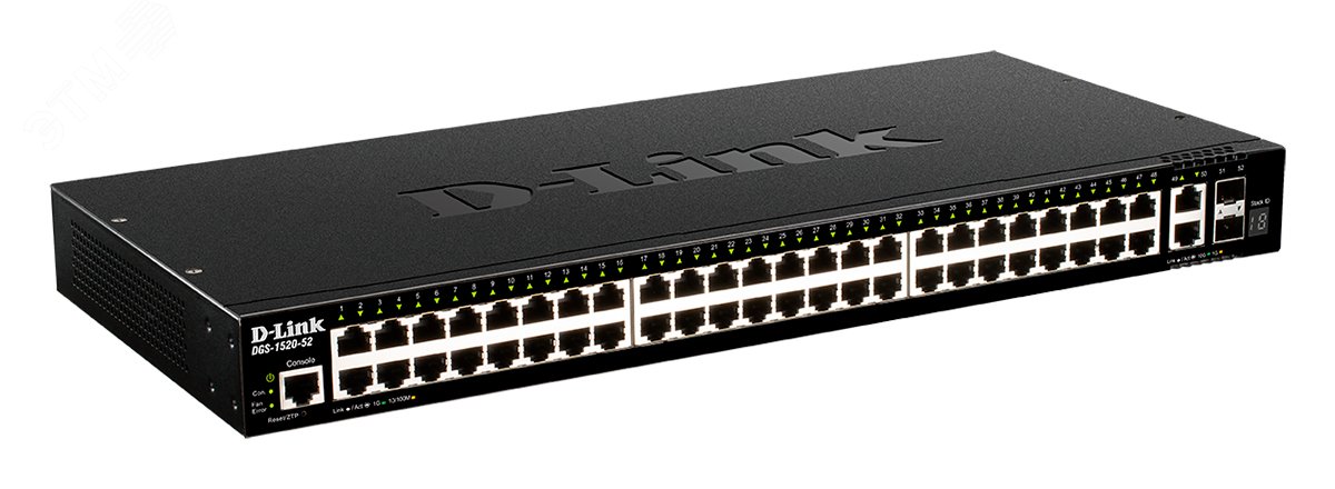 Коммутатор управляемый L3 48 портов 10/100/1000 Мб/с, 2хRJ45/SFP, 2хSFP+