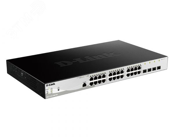 Коммутатор управляемый L2 PoE 28 портов, 24хPoE 10/100/1000 Мб/с, 4хSFP, 370 Вт