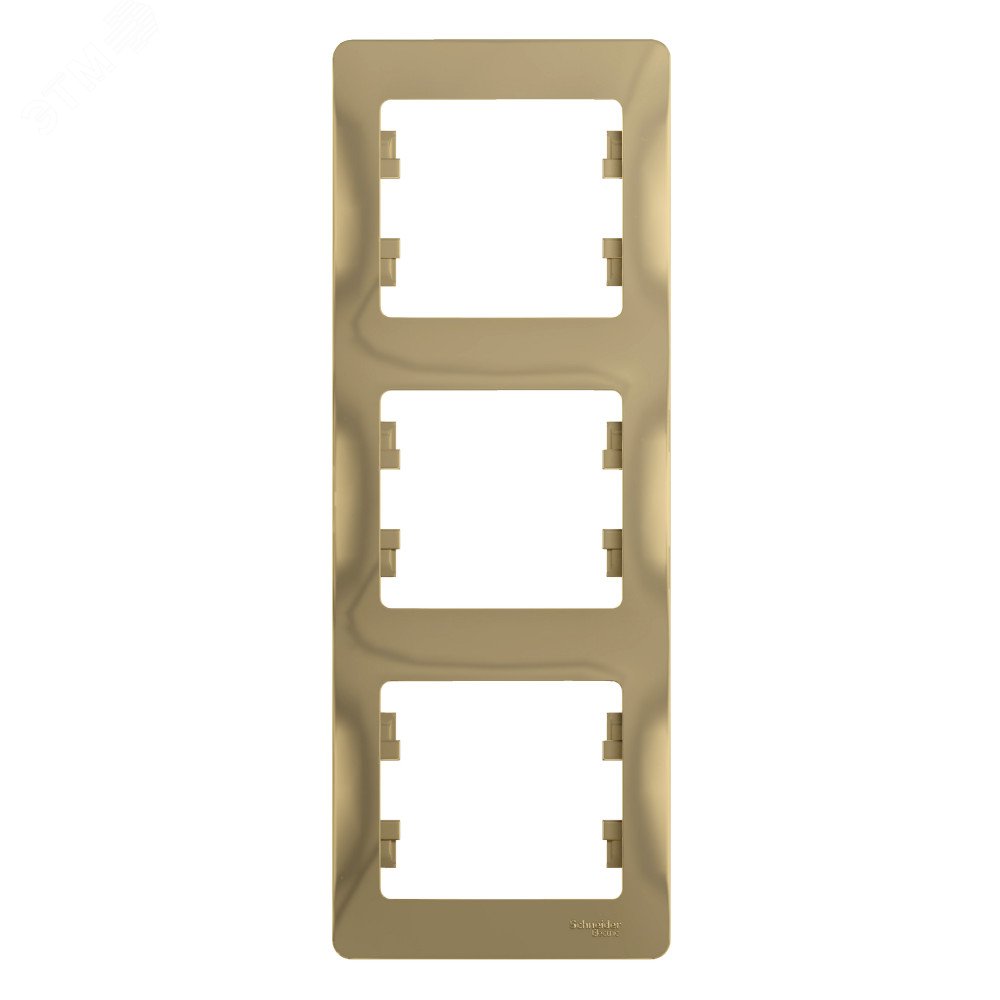 GLOSSA Рамка 3 поста вертикальная титан