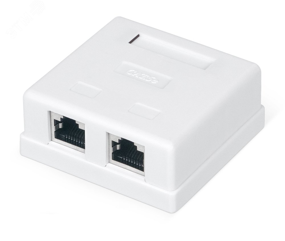 Розетка компьютерная RJ-45 категория 5e экранированная двойная внешняя Dual IDC цвет белый WRline