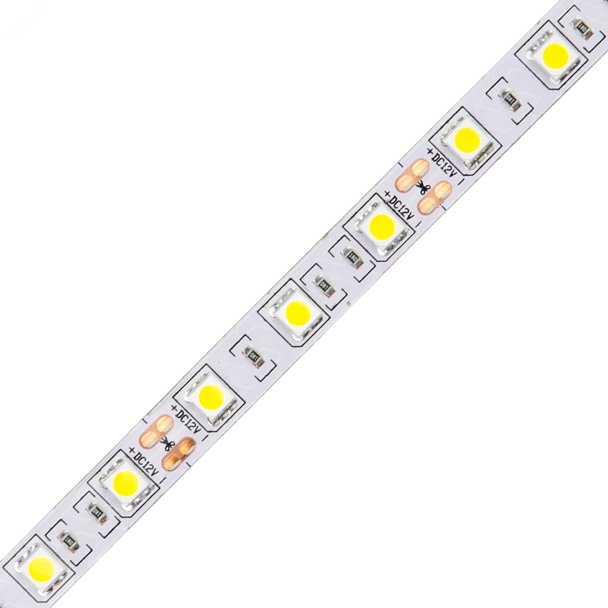 Лента гибкая светодиодная на самоклеящейся основе. ULS-Q221 5050-60LED/m-10мм-IP20-DC12V-14,4W/m-5м-6500K Катушка 5 м. в герметичной упаковке. Дневной свет(6500K) .