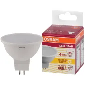 Лампа светодиодная LED 4Вт GU5.3 3000К 300лм 230V FR MR16 (замена 50Вт) OSRAM LS