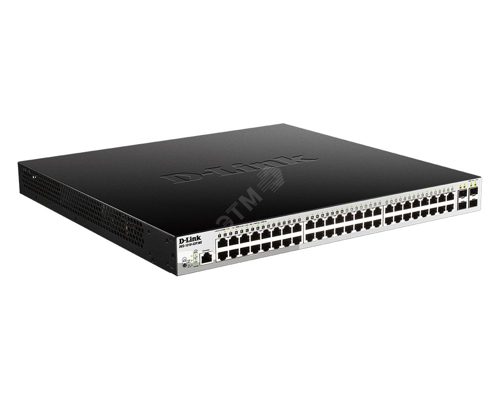 Коммутатор управляемый PoE L2 48 портов 10/100/1000 Мб/с, 4хSFP 193 Вт