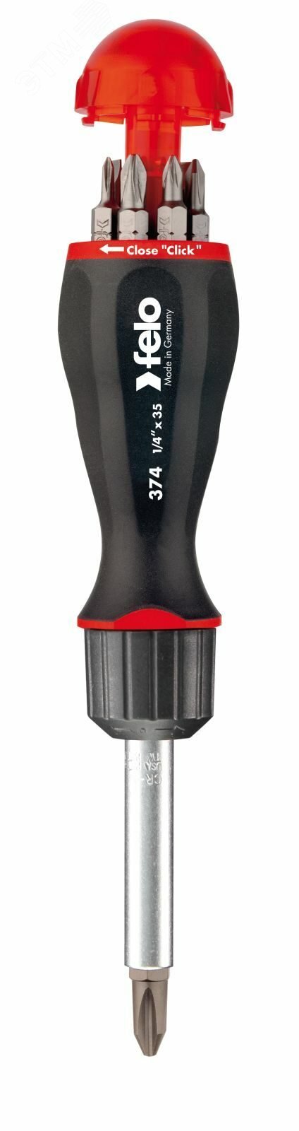 Отвертка с реверсивным механизмом с набором бит SL, PH, PZ 8шт