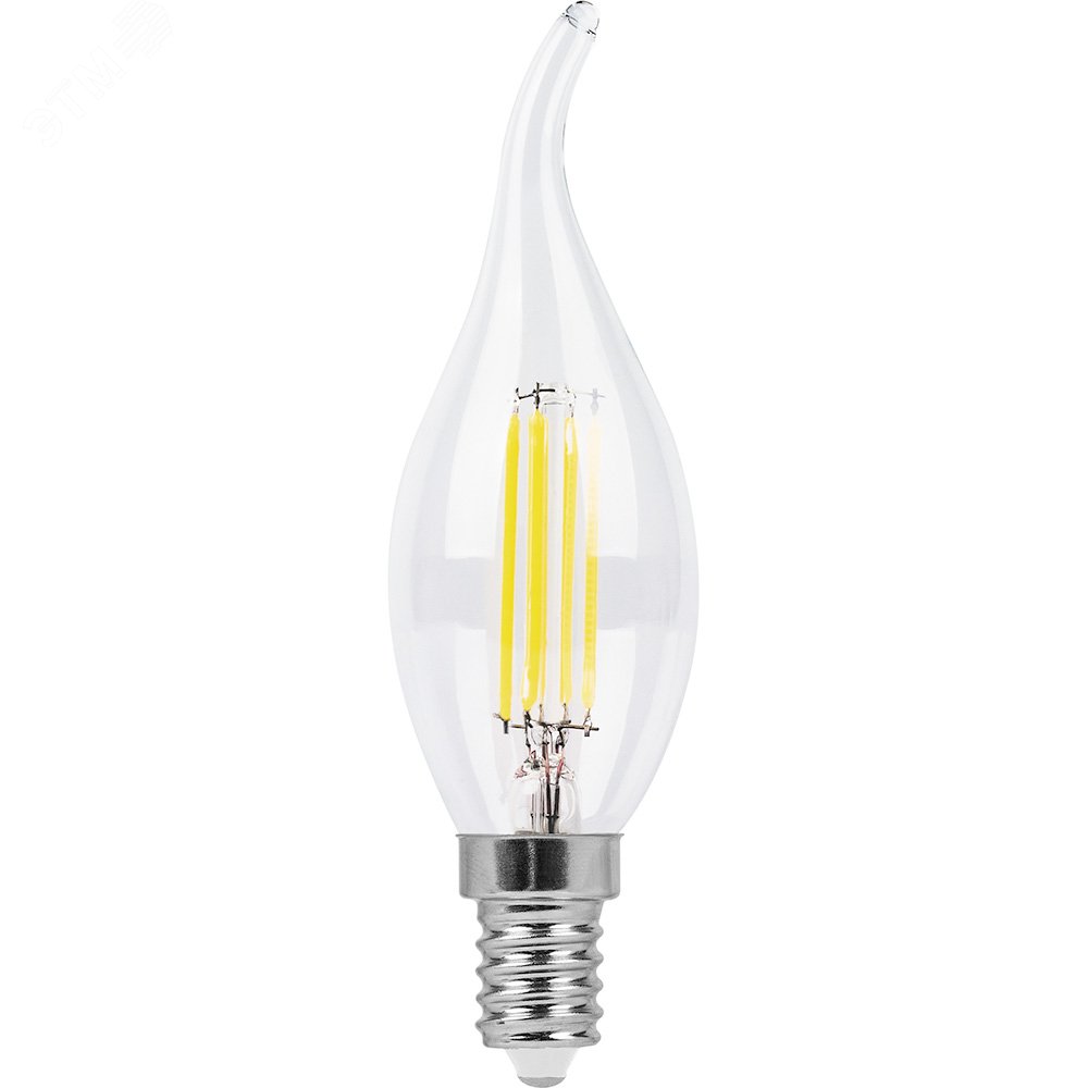 Лампа светодиодная LED 9вт Е14 белый свеча на ветру FILAMENT
