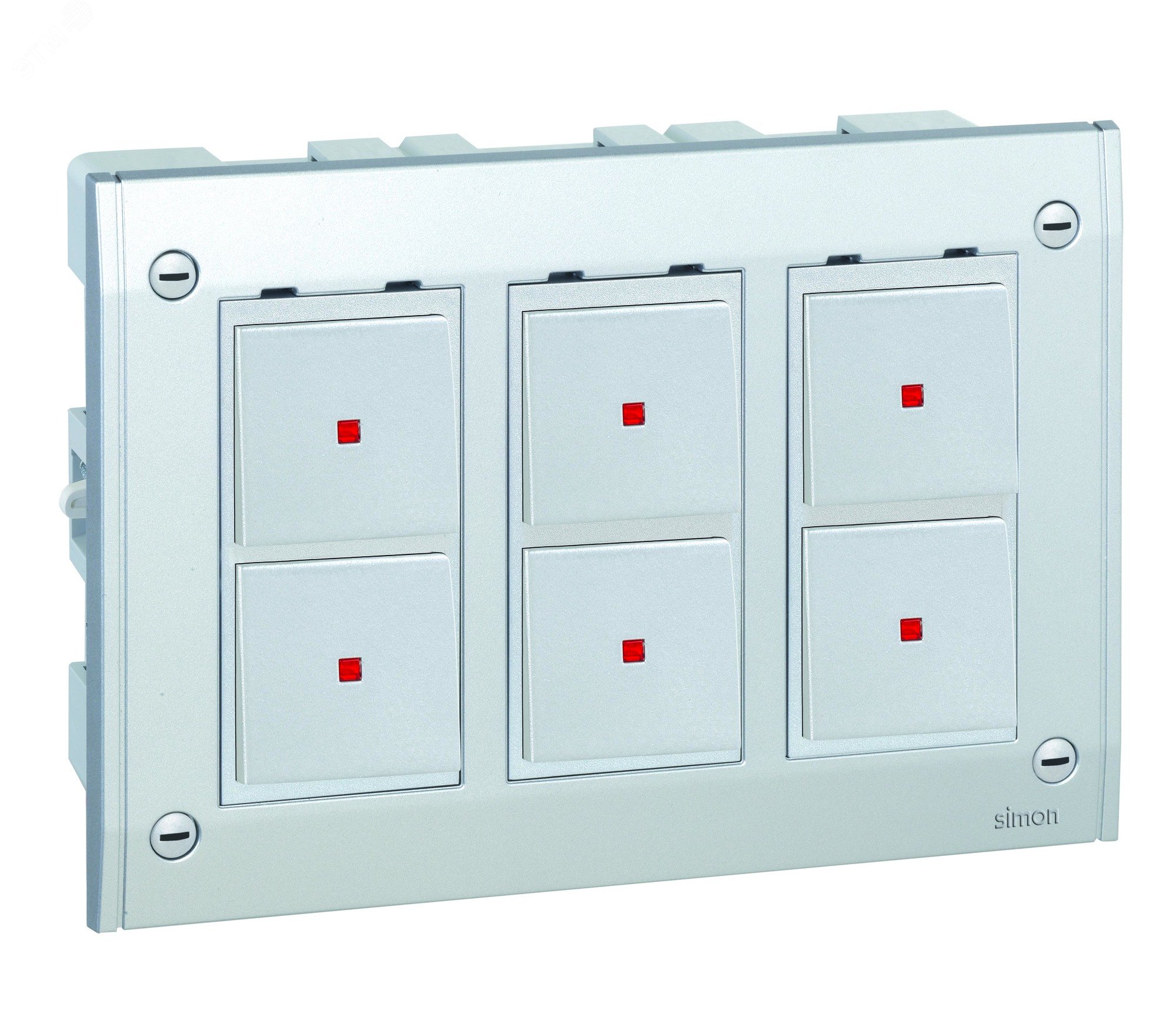 Connect Рамка на 3 S-модуля к монтажной коробке SBM250, Сима Про, алюминий