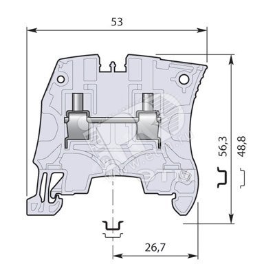 Клемма винтовая ZS6-GN 6мм.кв. зеленая