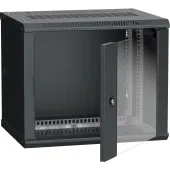 Шкаф настенный 19' LINEA W 9U 600x450мм стеклянная дверь RAL9005