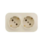 Quteo Розетка двойная с заземлением без шторок -  16 A - 250 В IP 20 - Слоновая кость