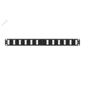 Панель 19'', 1U, 24 угловых порта, Кат.5e, RJ45/8P8C, неэкран., черная