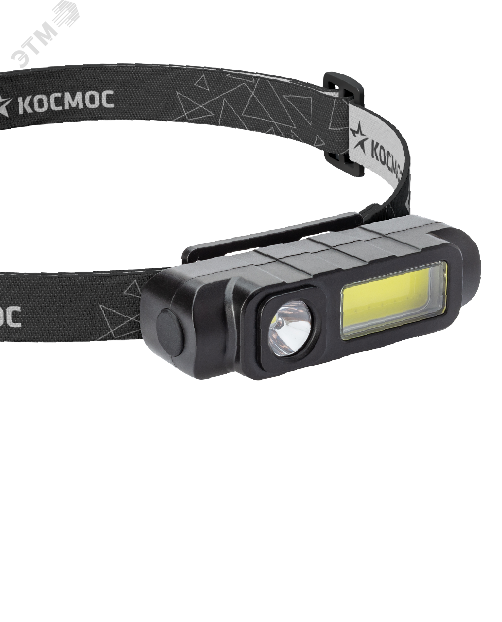 Фонарь налобный аккум/1ВтLED+3ВтCOBLED/Li-ion 18650 800mAh/ABS-пластик/USB-шнур