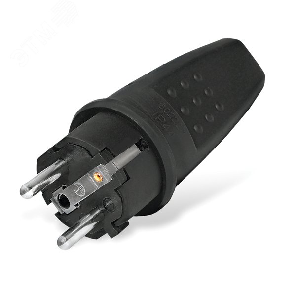 Вилка прямая c/з каучук 16А 250В IP44 (еврослот)