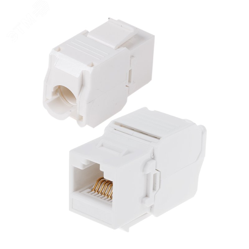 Модуль Keystone Jack RJ-45(8P8C) UTP неэкраниров кат 6 180 градус самозажим бел,