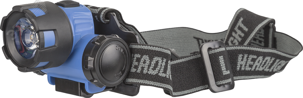 Фонарь светодиодный NPT-H12-3AAA 1Вт LED 80лм 100м налобный пластик