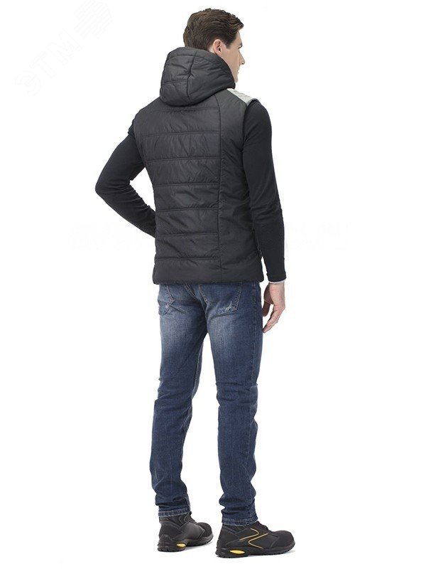 Жилет утепленный Хэдвей мужской, цвет черный-серый меланж, р. 120-124