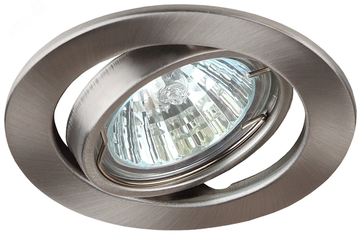 Светильник штампованный поворотный MR16,12V/220V, 50W сатин никель ST2A SN