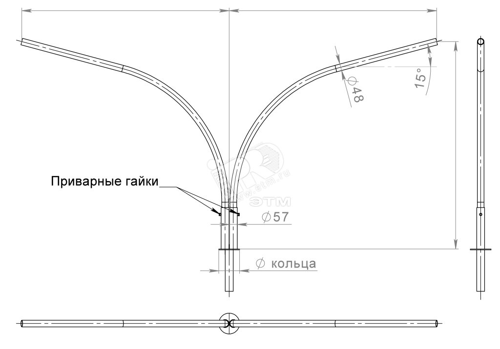 Кронштейн К2К-1,0-1,5-К80-0,048-(15-180)-ц