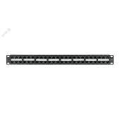 Панель 19 дюймов, 1U, 48 портов, Кат.6, RJ45/8P8C, неэкран, черная