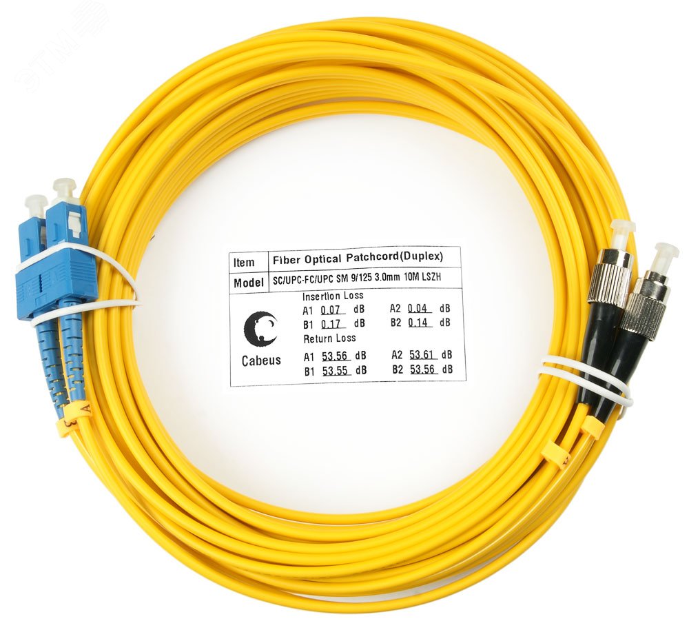 Шнур оптический duplex 20м SC-FC 9/125 sm LSZH