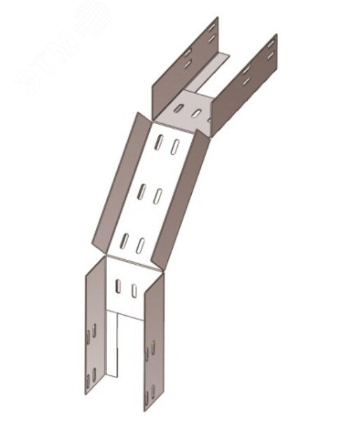 Лоток перфорированный КС 200х65-90 УХЛ1 для поворота трассы вниз на 90 покрытие 10-18 мкм S1 оцинкованный