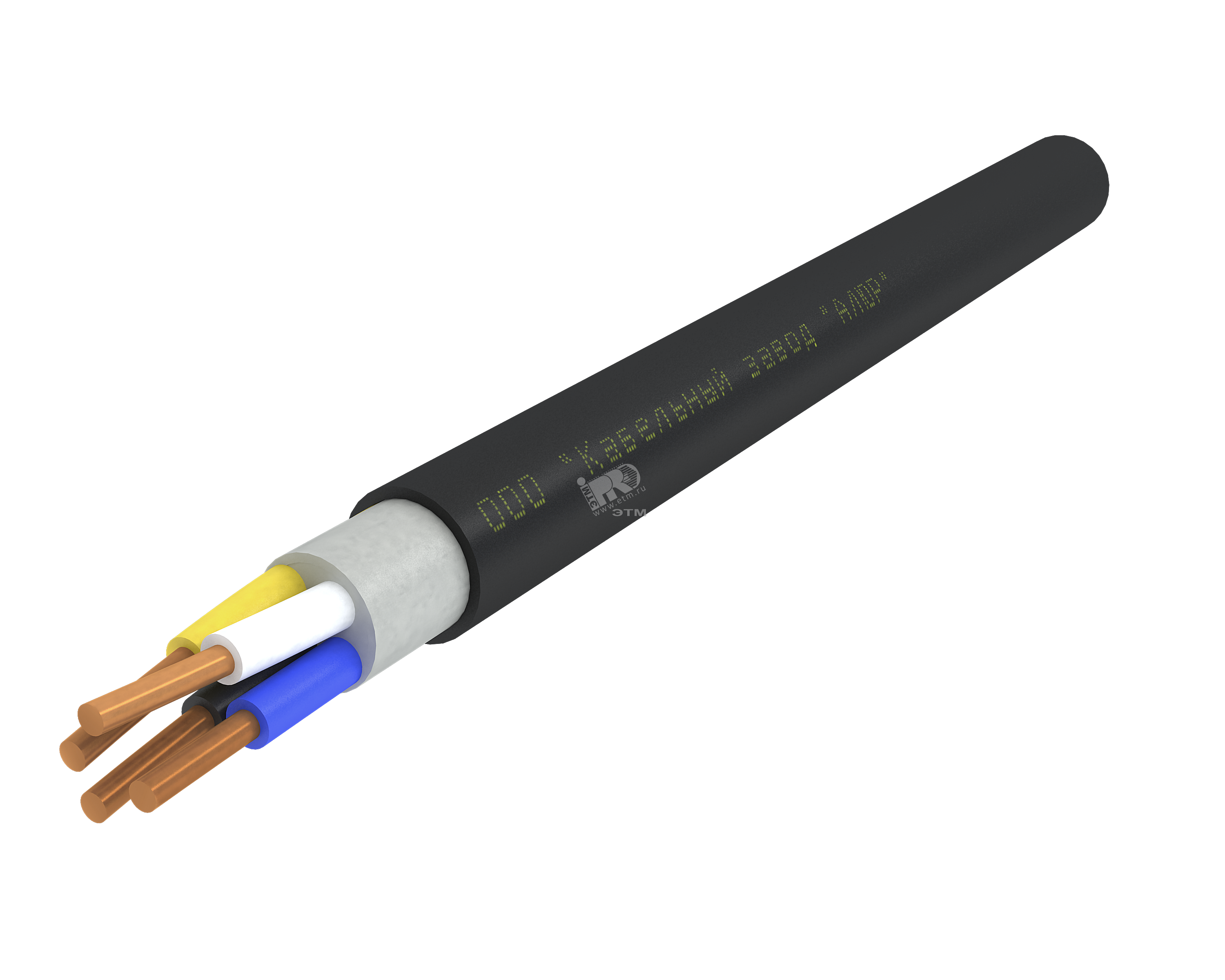 Кабель силовой ППГнг(А)-HF 4х2.5ок(N)-0.66 однопроволочный черный (барабан)