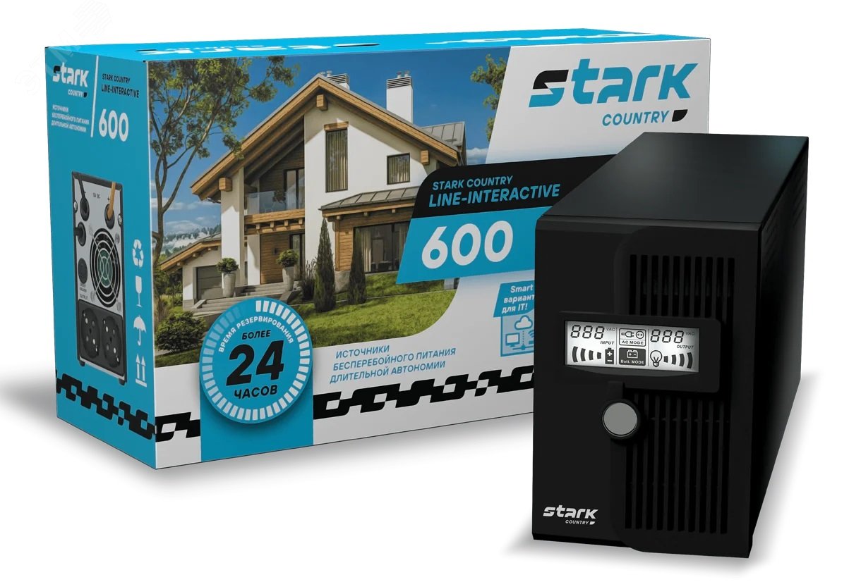 Источник бесперебойного питания line interactive 600ВА Stark Country 600