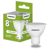 Лампа светодиодная PAR16 софит 8Вт 230В 4000К GU10 GENERICA