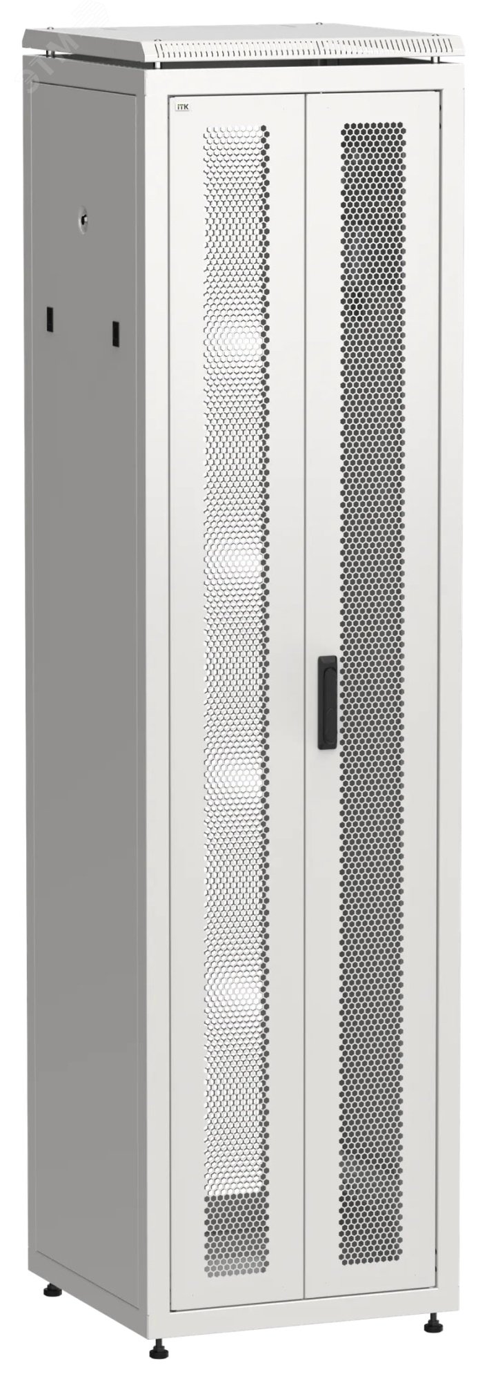 Шкаф напольный сетевой 19' LINEA N 47U 600х600мм передняя распашная перфорированная дверь задняя перфорированная серый