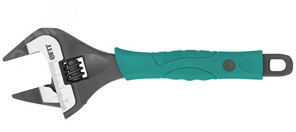 Ключ разводной ''Карат'', CrV, обточенные узкие губки, шкала, увелич.захват, прорезин.ручка 150 мм ( 34 мм )