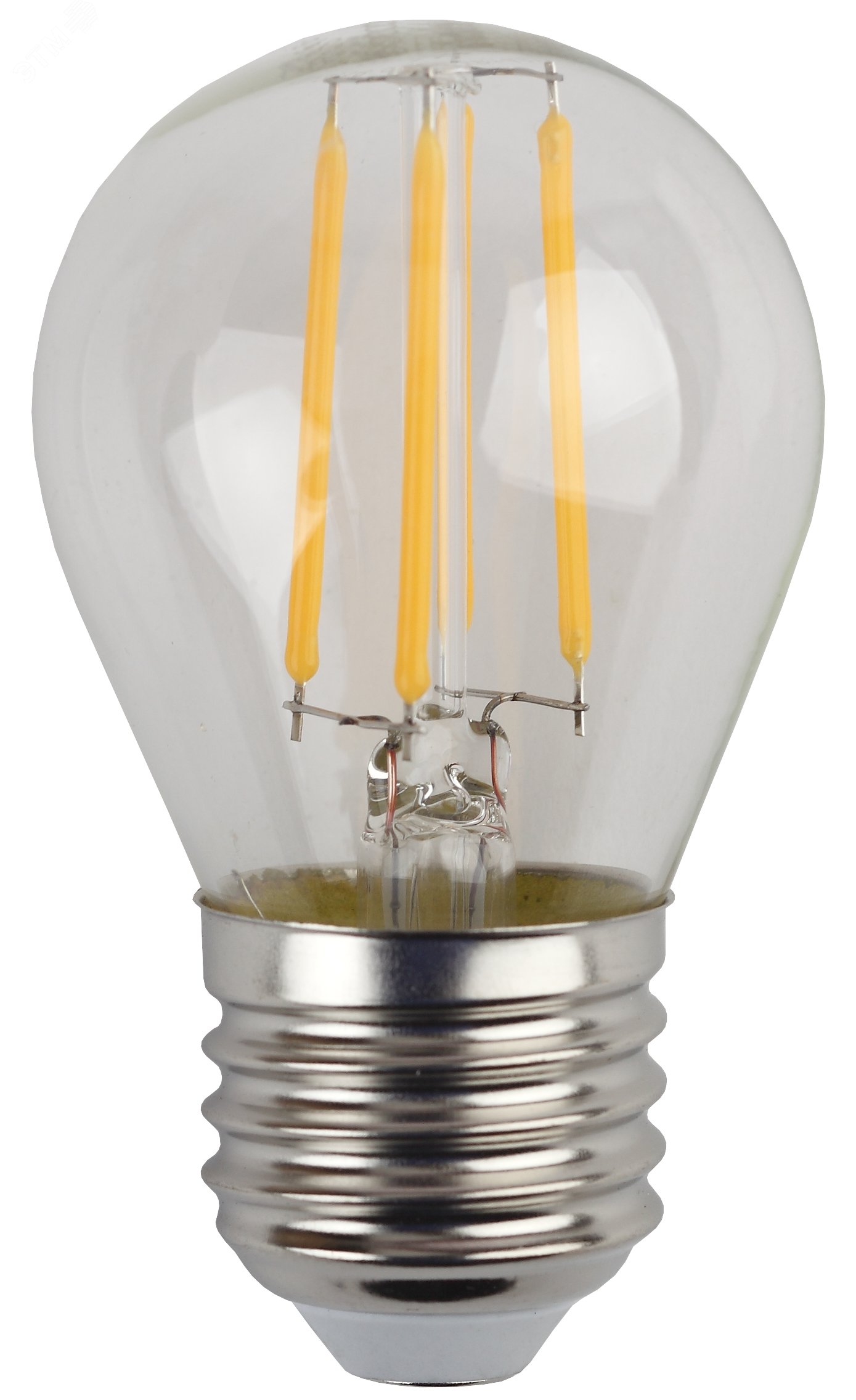 Лампа светодиодная F-LED P45-9w-827-E27 (филамент, шар, 9Вт, тепл, E27) (10/100/4000)
