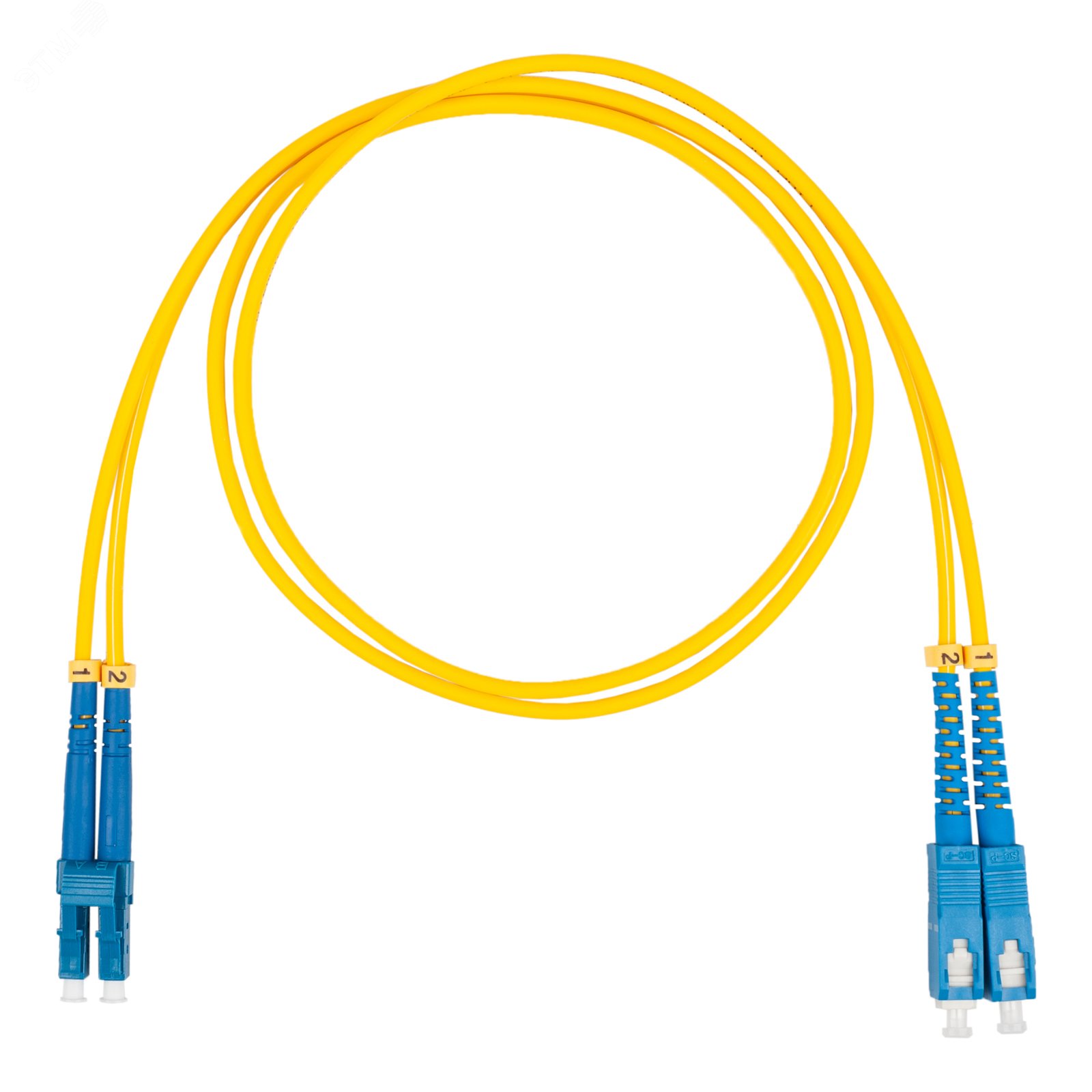 Шнур оптический коммутационный (патч-корд), LC-SC, дуплекс (duplex) OS2, нг(А)-HF, желтый, 7,0 м