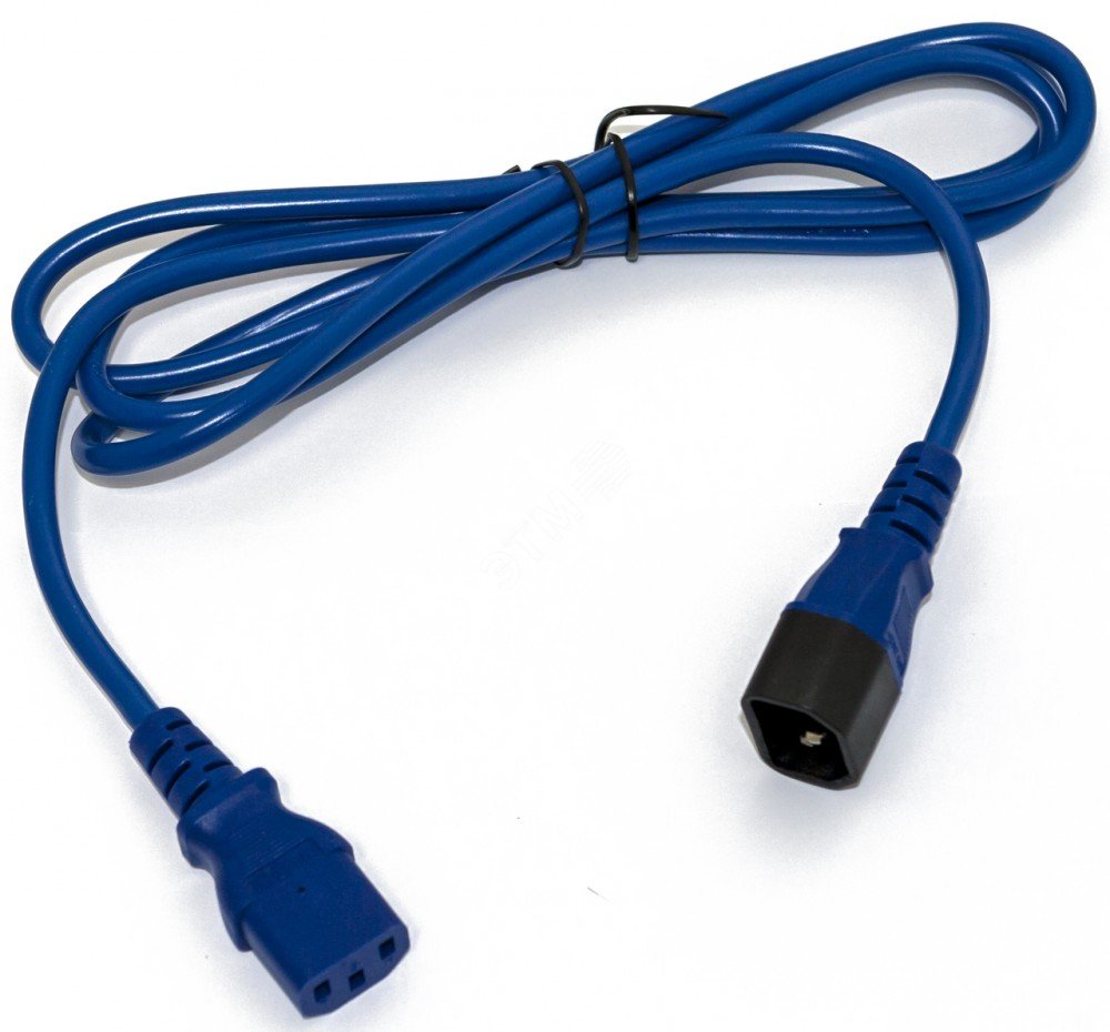 Кабель питания монитор-компьютер IEC 320 C13 -IEC 320 C14PWC-IEC13-IEC14-1.0-BL