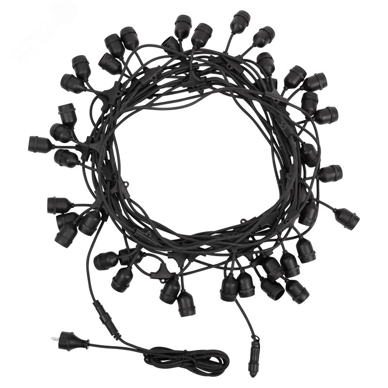 Белт-Лайт 20м, черный каучук, шаг 50 см, 40 подвесных патронов, IP44
